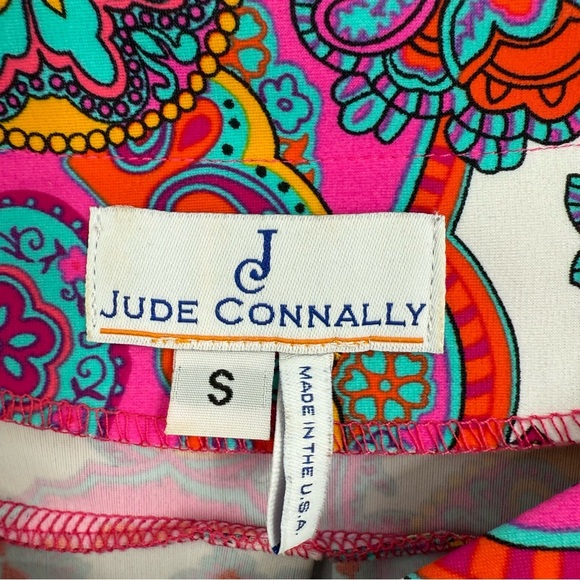 JUDE CONNALLY Shift Dress Stretch Paisley Pink Multi Tunic Dress Size Small - Picture 6 of 8